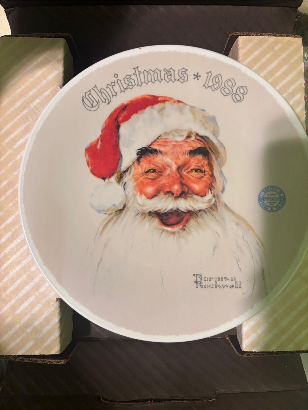 1988 Norman Rockwell “Santa Claus” Limited Edition Plate w/ COA & Box
